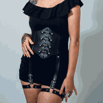 Kit Corset Coração e Harness Coxa Uma Tira