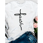 Camiseta Estampada Frente Faith Letra Cursiva