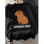 Camiseta Estampada Frente Capybaras Rock