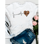 Camiseta Estampada Frente Coração Textura Onça