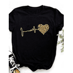 Camiseta Estampada Frente Coração Textura Onça
