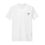 Camiseta Estampada Frente Coração Delicado Peito Esquerdo
