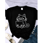 Camiseta Estampada Frente Gatinho Laptop