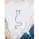 Camiseta Estampada Frente Gatinho Rabinho