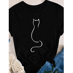 Camiseta Estampada Frente Gatinho Rabinho