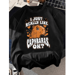 Camiseta Estampada Frente Capivara I Like Capybaras