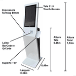 Totem auto atendimento Touch Screen All In One 21,5” Intel Celeron Ssd 256GB 8G Ram ITAL K22