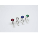 Anel Solitário com Pedra Grande e Zircônias no Aro em Prata 925