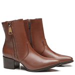 BOTA ZIPPER COURO MARROM