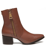 BOTA ZIPPER COURO MARROM