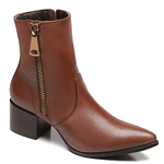 BOTA ZIPPER COURO MARROM