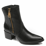 BOTA ZIPPER COURO PRETO