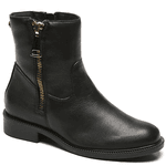 BOTA ZIPPERED COURO PRETO