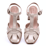 SANDÁLIA BRISA COURO VERNIZ OFF WHITE