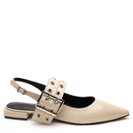 SAPATILHA SALERNO COURO VERNIZ OFF WHITE