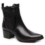 BOTA CANO BAIXO COURO CABRA PRETO