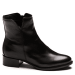 BOTA CANO BAIXO COURO CARNEIRO PRETO