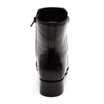 BOTA CANO BAIXO COURO CARNEIRO PRETO