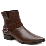 BOTA CANO CURTO COURO CABRA MARROM