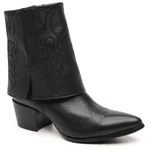 BOTA CAPA DETALHES COURO PRETO