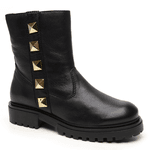 COTURNO SPIKE EM COURO PRETO