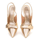 SLINGBACK STREET COURO METALIZADO OURO