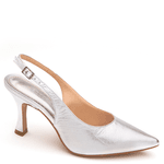 SCARPIN SLINGBACK COURO CRISTAL PRATA