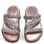 PAPETE STRASS EM COURO CRISTAL ONIX