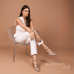 SCARPIN SLINGBACK MALHA OURO 