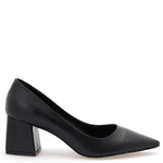 SCARPIN SALTO BLOCO COURO PREMIUM PRETO