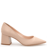 SCARPIN SALTO BLOCO COURO PREMIUM NUDE