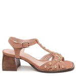 SANDALIA COURO NOBUCK BEGE