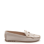 MOCASSIM EM COURO PREMIUM OFF WHITE COM SPIKES