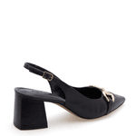 SCARPIN SLINGBACK COURO PRETO