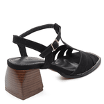 SANDALIA COURO NOBUCK PRETO