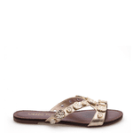 SANDALIA COURO CRISTAL OURO LIGHT