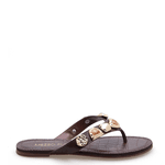 SANDALIA COURO CROCO 