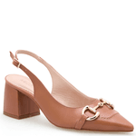 SCARPIN SLINGBACK EM COURO PREMIUM CARAMELO