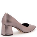 SCARPIN SALTO BLOCO COURO METALIZADO ÔNIX