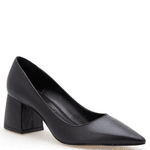 SCARPIN SALTO BLOCO COURO PREMIUM PRETO
