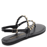 SANDÁLIA RASTEIRA COURO CRISTAL PRETO