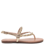 SANDÁLIA RASTEIRA COURO CRISTAL OURO
