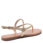 SANDÁLIA RASTEIRA COURO CRISTAL OURO