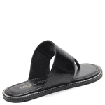SANDÁLIA RASTEIRA COURO VERNIZ CRINKLE PRETO