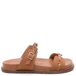 SANDÁLIA PAPETE COURO NOBUCK CARAMELO