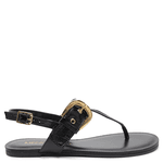 SANDÁLIA RASTEIRA COURO VERNIZ CRINKLE PRETO