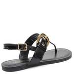 SANDÁLIA RASTEIRA COURO VERNIZ CRINKLE PRETO