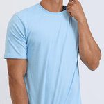 Camiseta Masculina Básica Lisa Azul Bebê