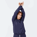 Conjunto Moletom Feminino Gola Careca Blusa Com Calça Azul