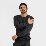 Conjunto Moletom Masculino Gola Careca Com Blusa Com Calça Preto